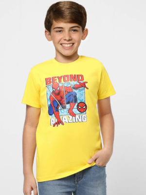 BOYS BLUE X MARVEL BLUE SPIDER MAN POLO T-SHIRT