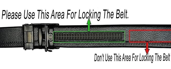 Zacharias Men's Faux Leather Belt Automatic Buckle (Black;Free Size) (Pack of 1) - Image 2