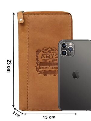 ABYS Hunter Leather RFID Protected Tan Passport Holder for Men and Women