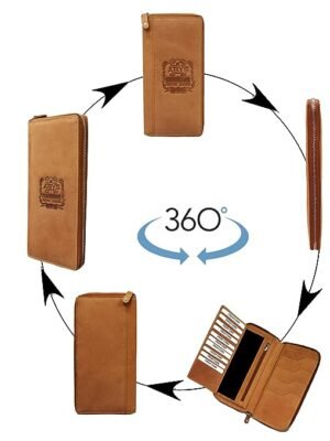 ABYS Hunter Leather RFID Protected Tan Passport Holder for Men and Women