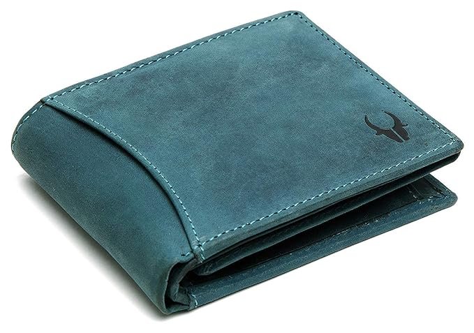 WildHorn Blue Leather Wallet for Men I 9 Card Slots I 2 Currency & Secret - Image 2