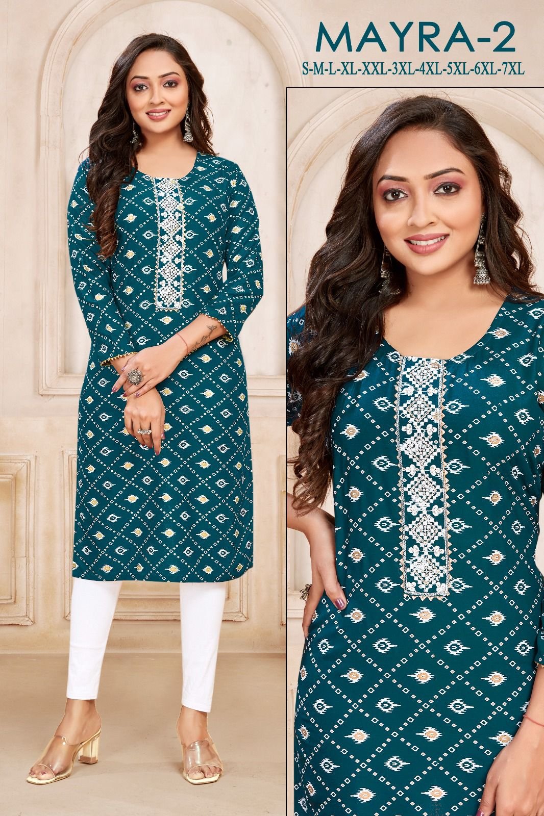 "**Mayra-2 Sangeet Knee Length Kurtis** - Image 4