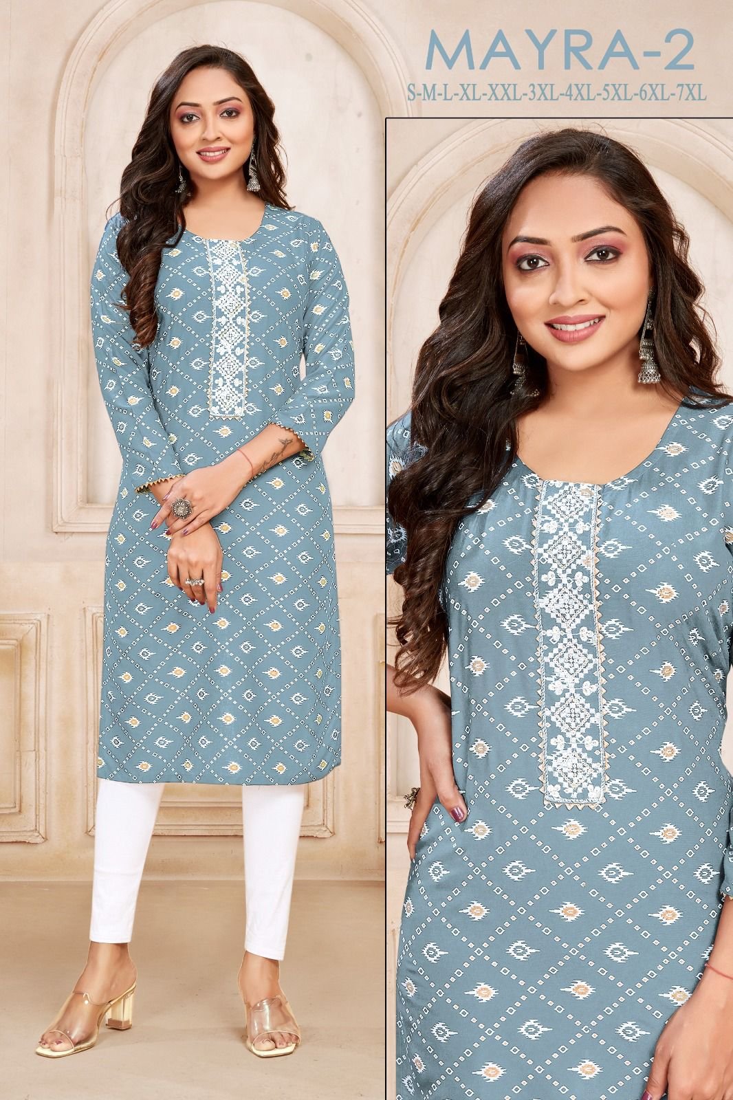 "**Mayra-2 Sangeet Knee Length Kurtis** - Image 5