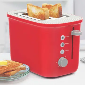 RetroRed 2-Slice Toaster with Multiple Functions