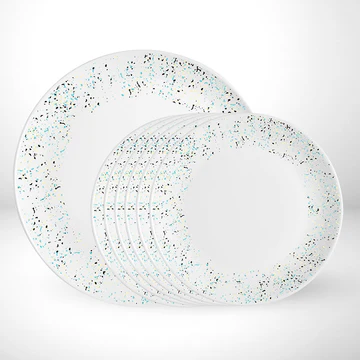 Elegant White Party Plates with Colorful Glitter Accents