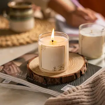 Elegant White Scented Candle in Glass Holder