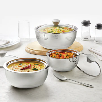 LuxeSteel Stainless Steel Soup and Stew Set with Lids
