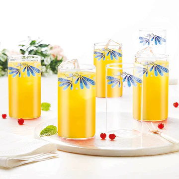 AquaBloom Lemon Yellow Drinking Glass